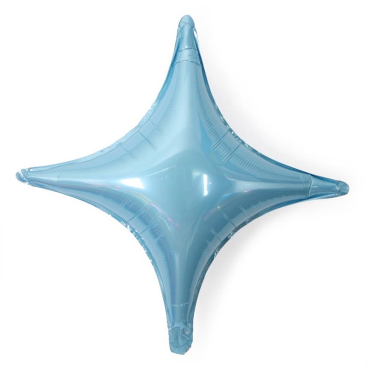 Négyágú csillag alakú fólia lufik, Jormftte, világoskék színű, újrahasználható, szett esküvői és születésnapi parti dekorációhoz