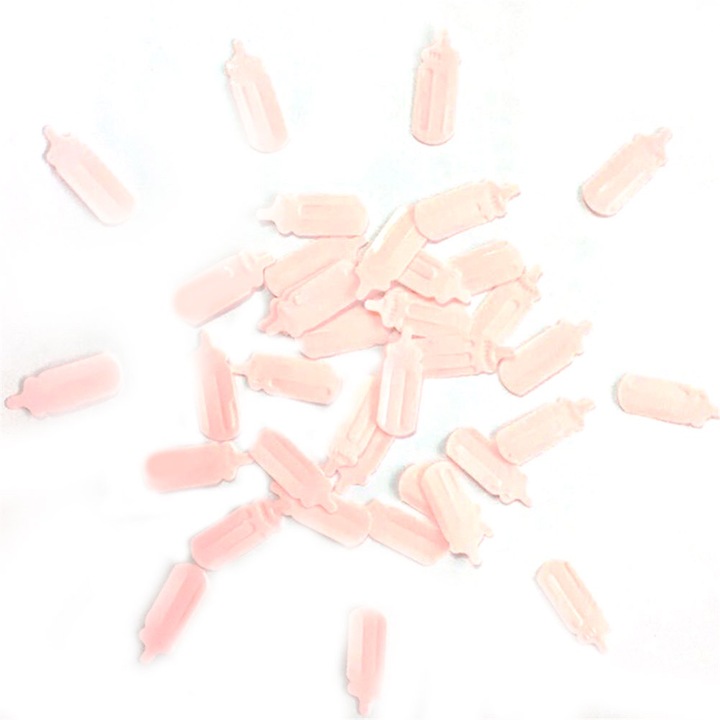 Konfetti dekoráció bulihoz, Jormftte, etetőcumisüveg, rózsaszín, készlet