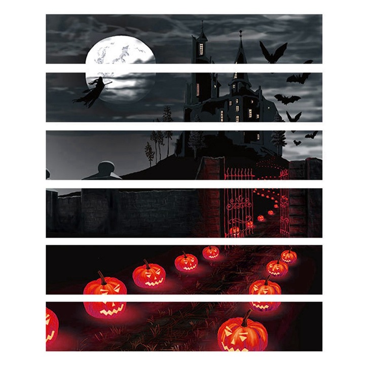Halloween 3D dekoratív matricák, Jormftte, klasszikus téma, vízálló, többszínű, szett
