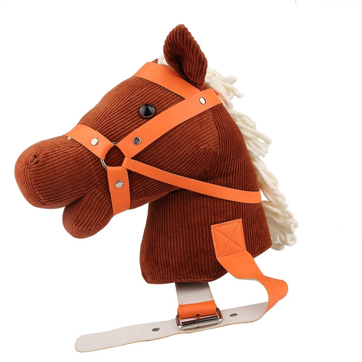 Interaktív gyerekjáték, Jormftte, pamut lófej, clip-clop hang, barna színű