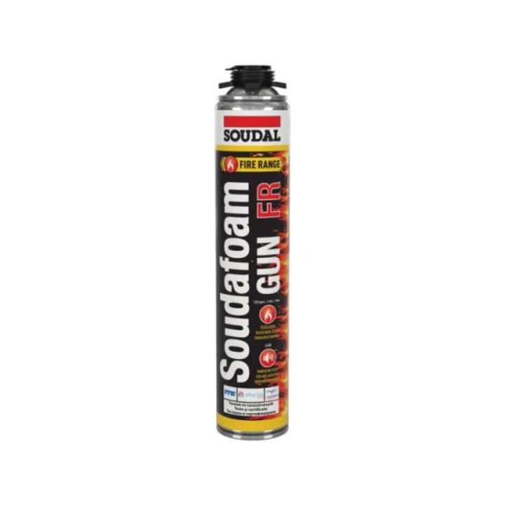 Spuma poliuretanica antifoc pentru pistol Soudal Soudafoam FR, 750 ml