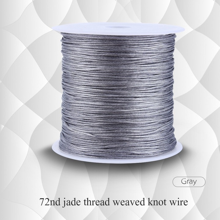 Jormftte nylon makramé zsinór, 100m x 0.8mm, szürke, szett