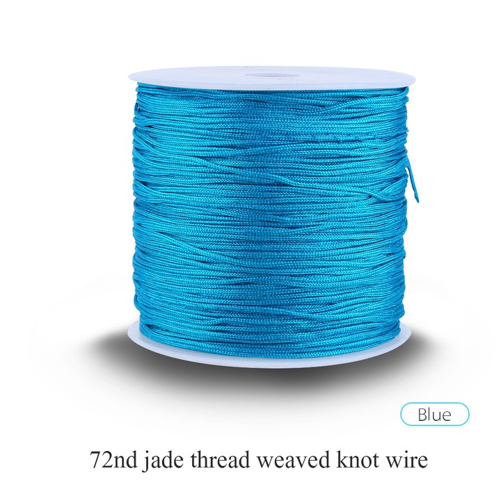 Jormftte nylon makramé zsinór, 100m x 0.8mm, kék, ékszerkészítő készlet