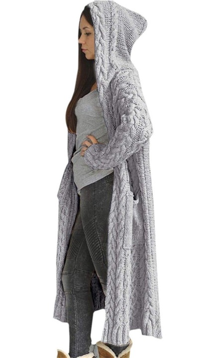 Jormftte hosszú kötött kardigán, szürke, minőségi anyag