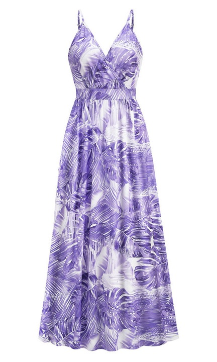 Maxi ruha, Jormftte, bohém, nyitott hátú, lila, sifon, 2XL INTL