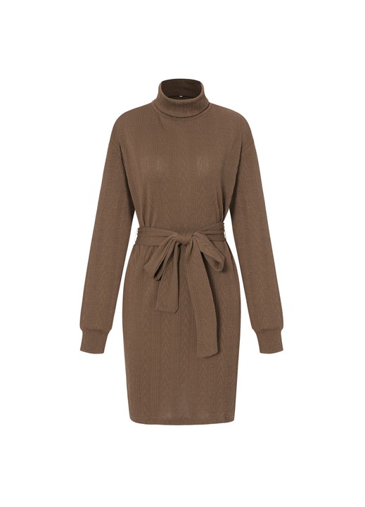 Jormftte pulóverruha, midi, elasztikus, nyakba akasztható, barna, viszkóz, XL INTL