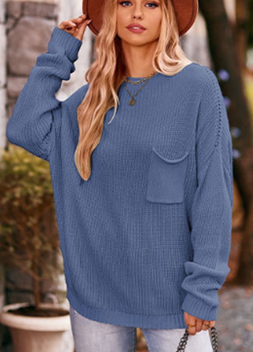 Női pulóver, Jormftte, kék, akril