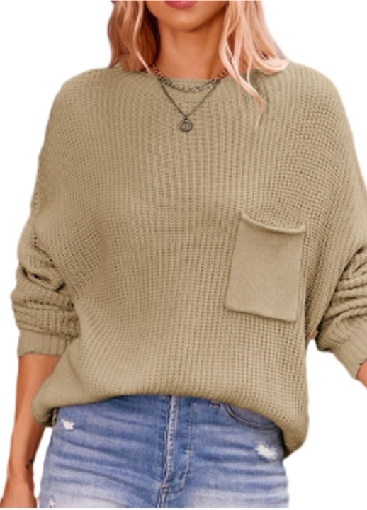 Női pulóver, Jormftte, kötött, hosszú ujjú, akril