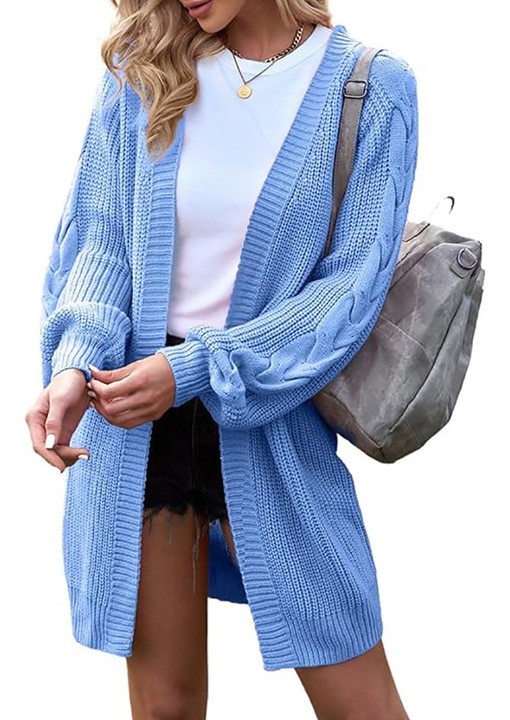 Női kardigán, Jormftte, kötött, kényelmes, Kék