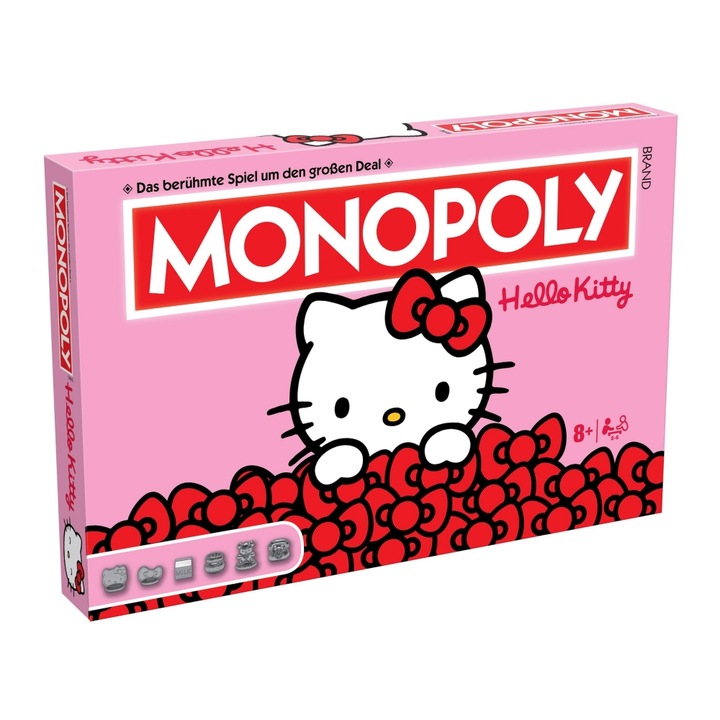 Társasjáték, Hello Kitty, Monopoly, 2-6 játékos, 1-3 óra, többszínű