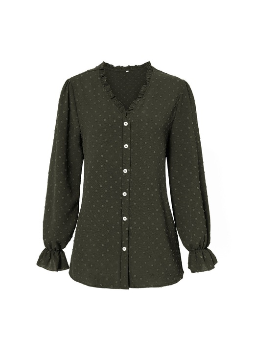 női, Jormftte, V-nyakú, ujjú, Zöld