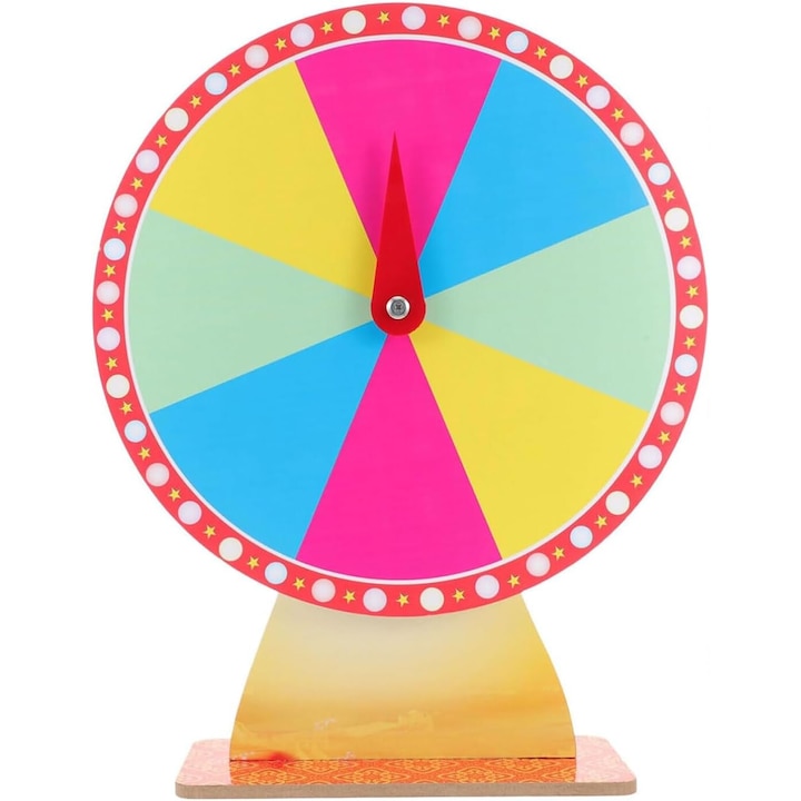 Joc de masa, Roata Norocului stergere uscata, jocuri si activitati, 30 cm, multicolor, set, ZAXER®