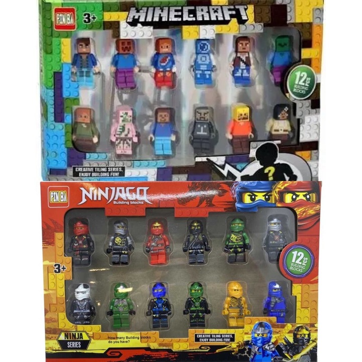 Комплект от 24 фигурки Minecraft Ninjago, съвместими с конструктори, BimBimBo