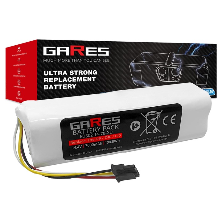 Baterie Gares, 14.4V 7Ah, pentru Xiaomi Dreame D9 PRO F9 L10