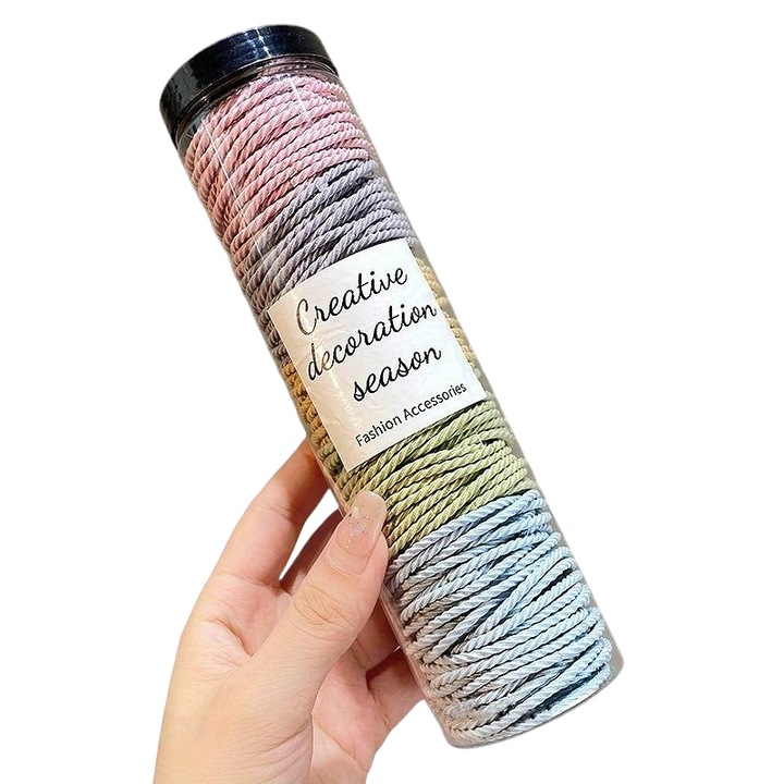 Elastic de par, set 100 bucati, model minimalist creativ, tematica lovely hairstyle, verde mixt, EFAYN