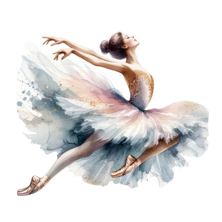 Sticker autocolant perete VERSAGO pentru camera copilului, Balerina, Albastru, 64/57 cm