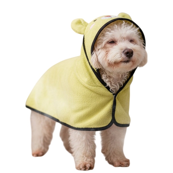 Prosop moale pentru uscare, super-absorbant, pentru caini, MDL-2421, galben, 55 x 55 cm