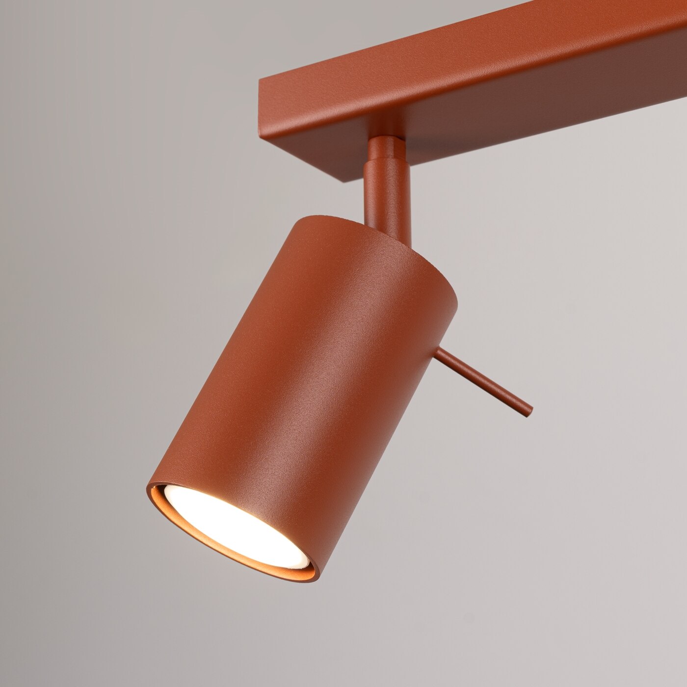 Lampa de tavan Ring ocru rosu otel 6 bec tub modern de interior
