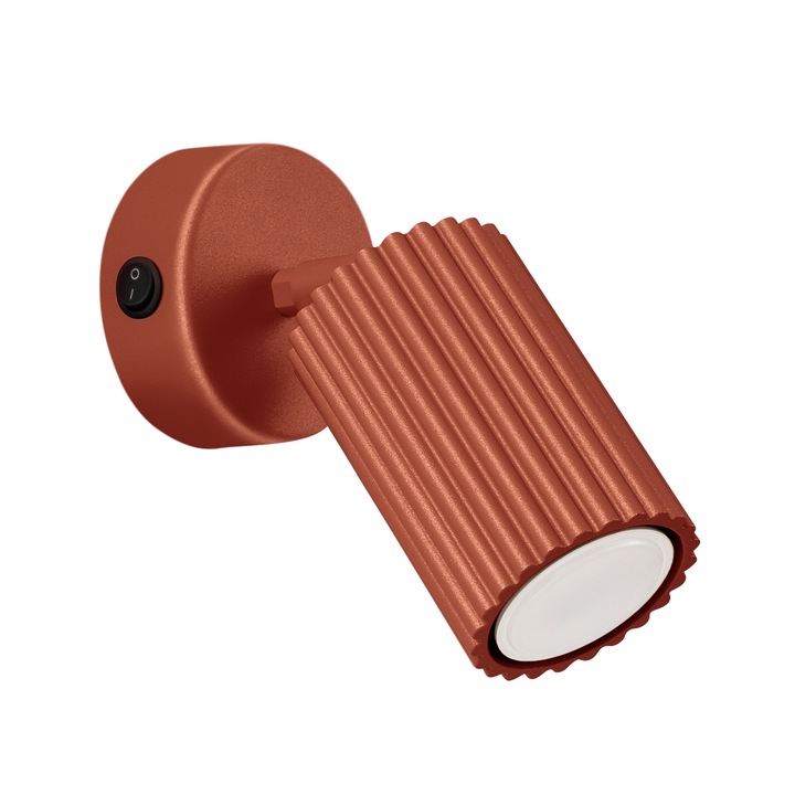 Lampa de perete Karbon ocru rosu aluminiu 1 bec tub minimalist de interior