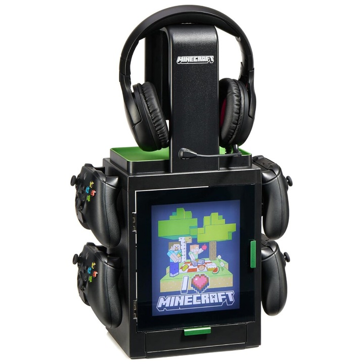 Numskull Minecraft LED-világítású játéktartó szekrényes állvány