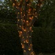 Instalatie de Craciun liniara, 17 m, din care 1 m cablu priza 220V, 200 LED, 8 jocuri de lumini, controler, fir negru, alb cald