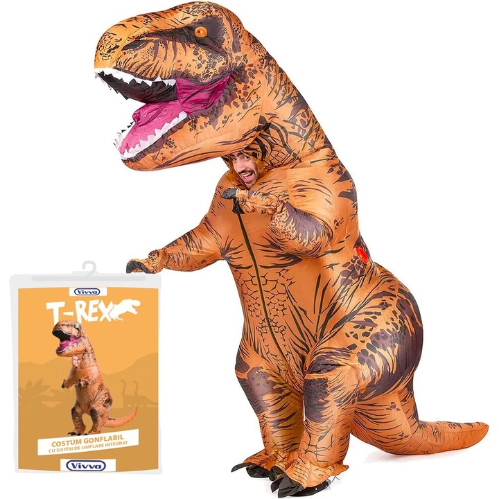 Costum gonflabil pentru carnaval, costum in forma de T-rex, TREXCOS
