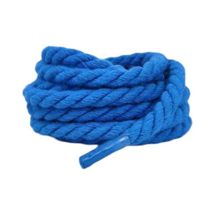 Усукана въжени връзки, 140см, Син, 6мм