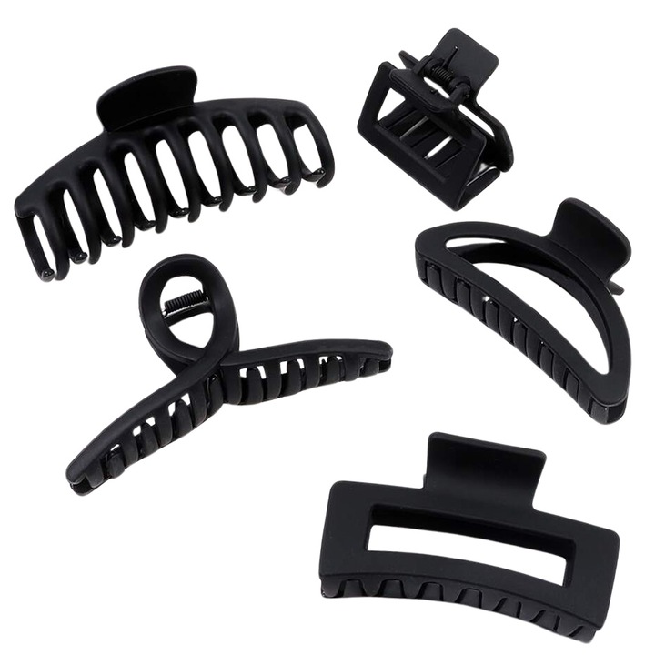 Set 5 clame de par, model simplu si elegant, 5 Modele diferite Nerge, 4x11cm