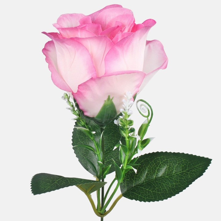 Trandafir artificial roz, satin, 42 cm