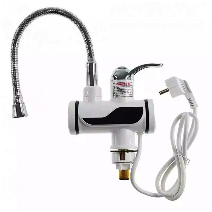 Miromoto Elektromos vízmelegítő csap (azonnali melegvíz) 3000 W, digitális kijelző, mosogatóhoz, rugalmas tömlő, SN0040 típus