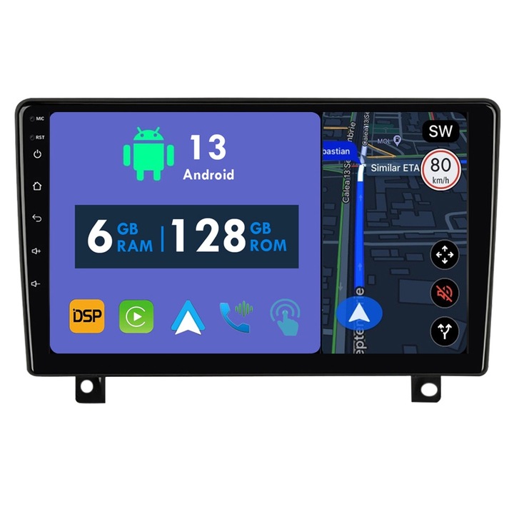 GPS navigációs CarPlay rádió Opel Astra H 2006-2014 Android Auto Stereo Bluetooth érintőképernyőhöz 6 GB RAM, 128 GB ROM