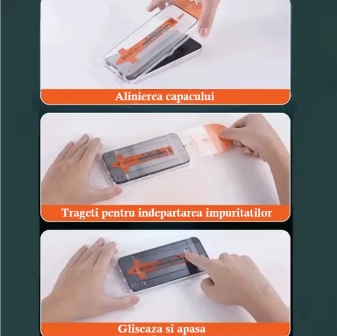 Folie Sticla Compatibila cu iPhone 16 PRO cu Margini Negre, 6.3", N2L Store®, Kit de Aplicare Instanta si Functie Automata de Indepartare a Prafului, Sticla Securizata 9H+, Anti Amprenta, Privacy