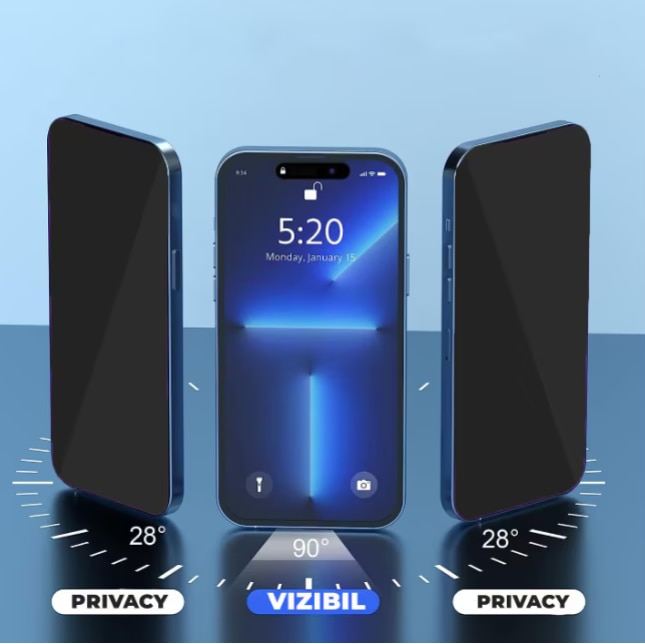 Folie Sticla Compatibila cu iPhone 16 PRO cu Margini Negre, 6.3", N2L Store®, Kit de Aplicare Instanta si Functie Automata de Indepartare a Prafului, Sticla Securizata 9H+, Anti Amprenta, Privacy