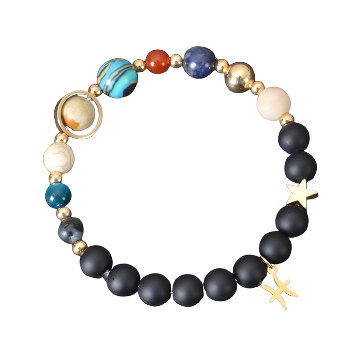 Bratari cu Farmece Zodiacale pentru Femei 12 Constatii Bratara cu Margele de Cristal Vindecator Cadouri de Ziua de Nastere Zodiacale Bratara Spirituala (Pesti)