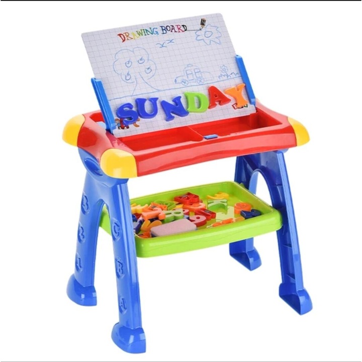 Centru de Activitati Magnetice 3 in 1 pentru invatare Matematica, Scris si Desen, Multicolor