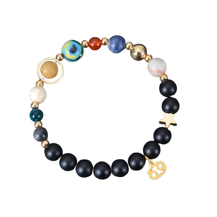 Bratari cu Farmece Zodiacale pentru Femei 12 Constatii Bratara cu Margele de Cristal Vindecator Cadouri de Ziua de Nastere Zodiacale Bratara Spirituala (Rac)