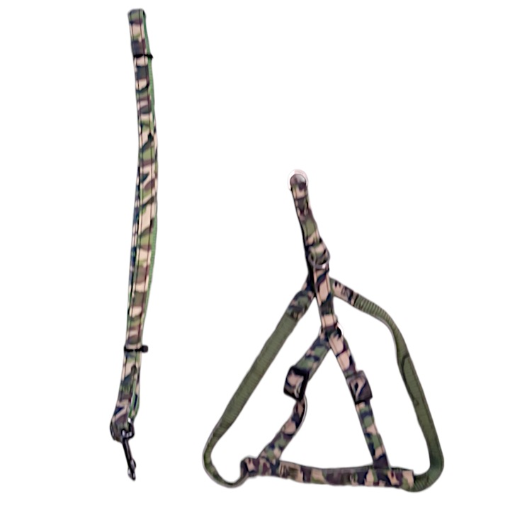 Ham Cu Lesa Reflectorizante, Vision XXI, Verde Cu Model Camuflaj, Ajustabil Pe Corp 15-30cm, lesa fixa 120cm