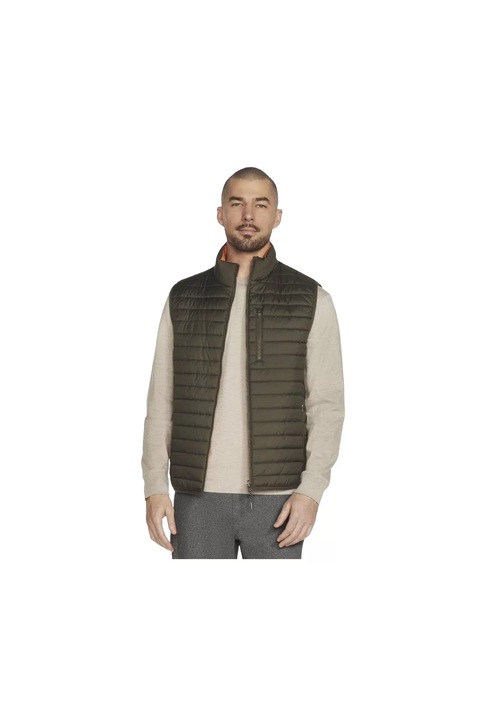 Férfi mellény, Skechers, Goshield Altitude Reversible, olívazöld, M