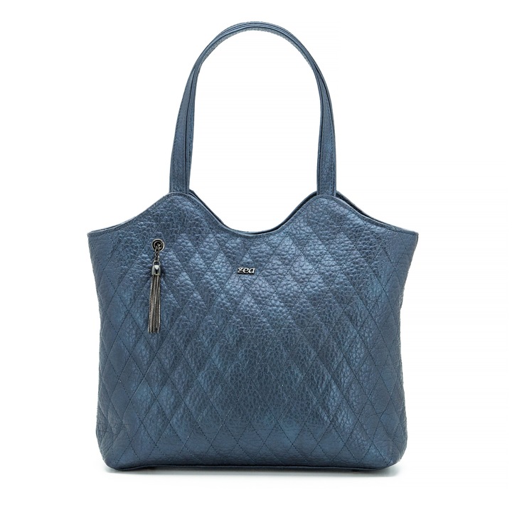 Noi taska, Zea, alkalmi, steppelt, Shopper, termeszetes bor, zzassd2 fogantyu, 32x28x12, Tengerészkék, 32 x 28 x 12