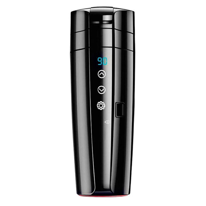 Чаша с нагревател за кола, JEEJINYAN, 350 мл, неръждаема стомана, 40~100C регулируема, 12V 80W