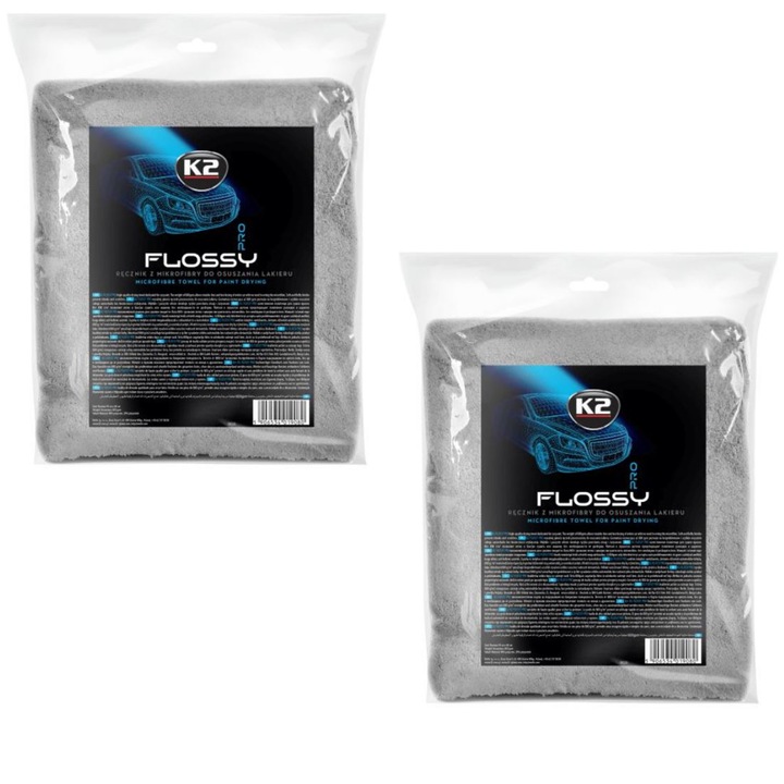 Pachet 2 x prosop microfibra K2 Flossy 800GSM 60X90 cm