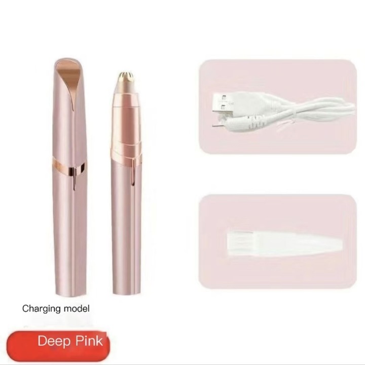 Aparat de tuns sprancene electric, USB, ABSxotel inoxidabil, 1 set ，Roz inchis