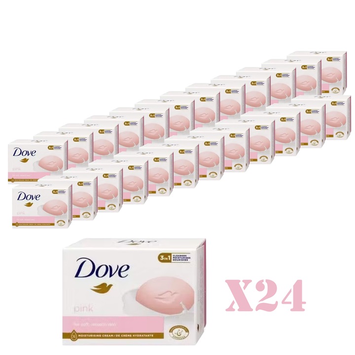 Комплект крем сапун Dove, роза 24 части х 90 гр, розов