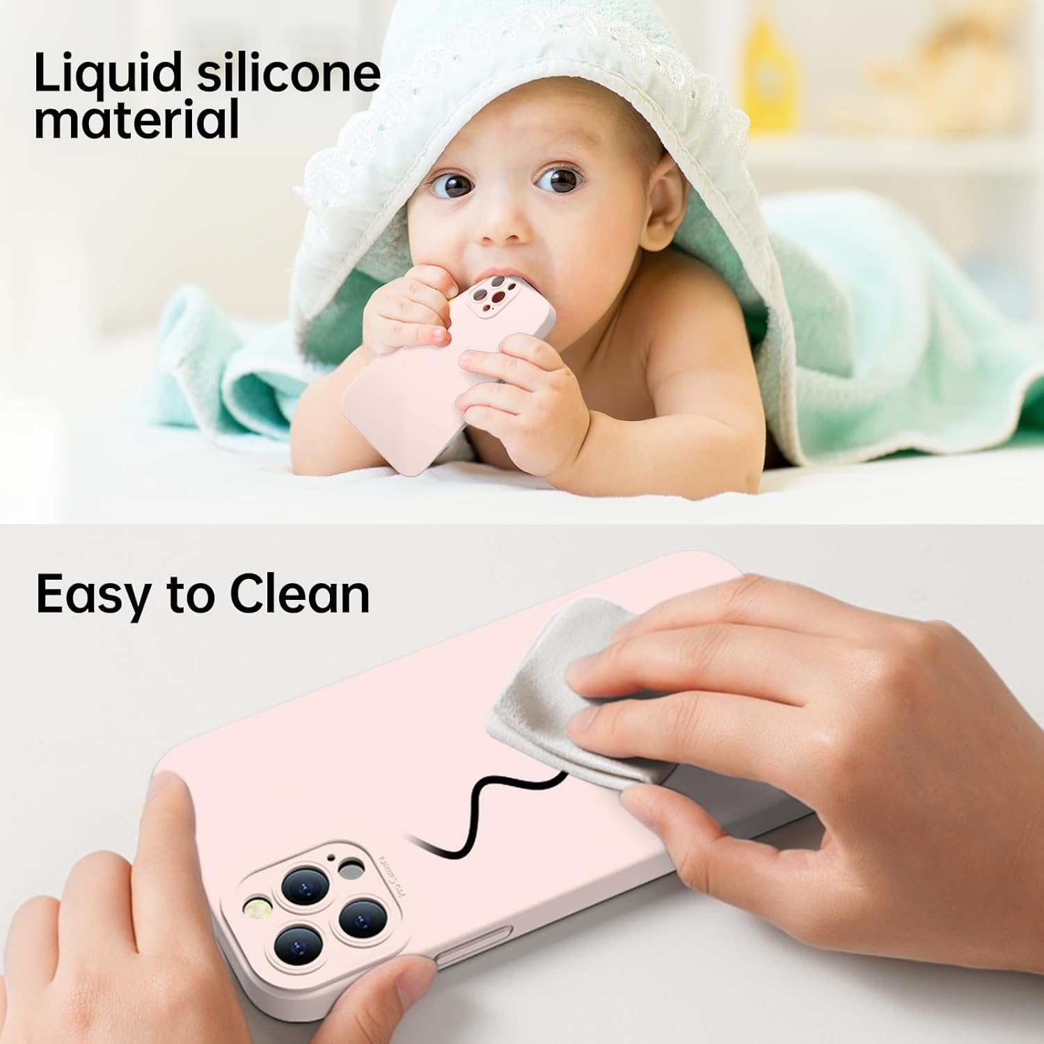 Set 2 Husa pentru iPhone 15 pro max, Soft Silicone Premium, Microfibra in Interior, de Protectie, Ultra Slim, pentru Incarcare Wireless, Margini Ridicate pentru Protectia Ecranului si a Camerelor, Vanaxalife®, Alb/ Negru