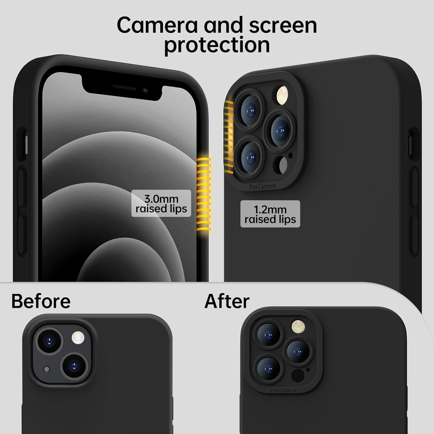 Set 2 Husa pentru iPhone 15 pro max, Soft Silicone Premium, Microfibra in Interior, de Protectie, Ultra Slim, pentru Incarcare Wireless, Margini Ridicate pentru Protectia Ecranului si a Camerelor, Vanaxalife®, Alb/ Negru