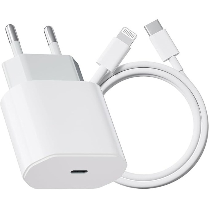 USB Type-C to Lightning 20W-os töltő, kábel 1m, fehér