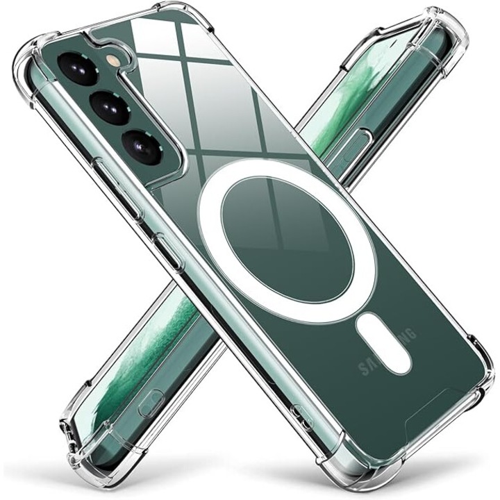 Husa protectie telefon, TPU, Pentru Samsung Galaxy S22 Plus, Compatibila cu MagSafe, Transparent