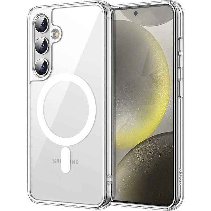 Husa protectie telefon, TPU, Pentru Samsung Galaxy S24, Compatibila cu MagSafe, Transparent