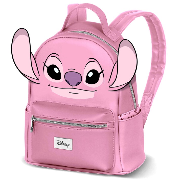 Rucsac școlar Disney Angel Stitch, piele ecologică, 30x24x12cm