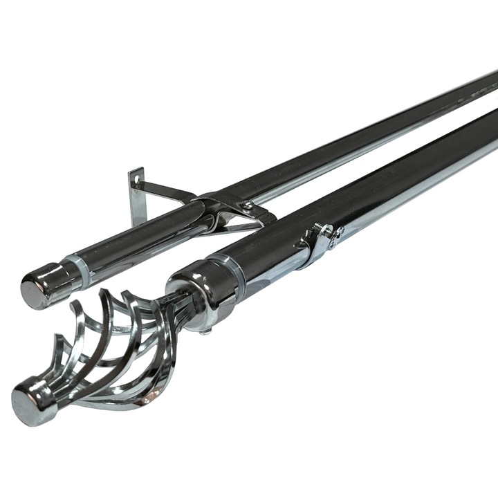 Galerie extensibila flacara argint dubla, 2.1-4m, Draperio